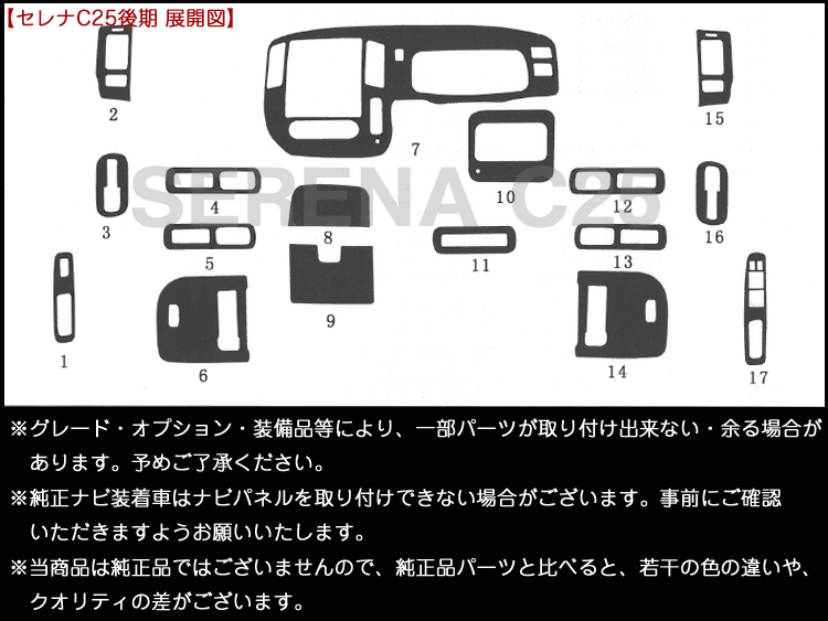 高品質,A級品,インテリアパネル,セレナ,C25,後期