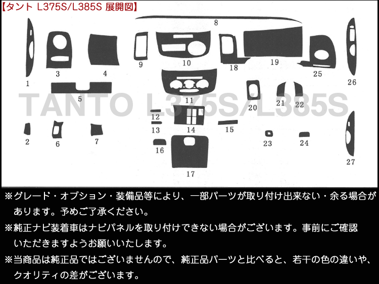 高品質,A級品,インテリアパネル,タント,375,385