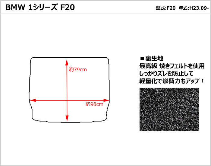 BMW 1シリーズ F20 ラゲッジマット フロアマット トランクマット