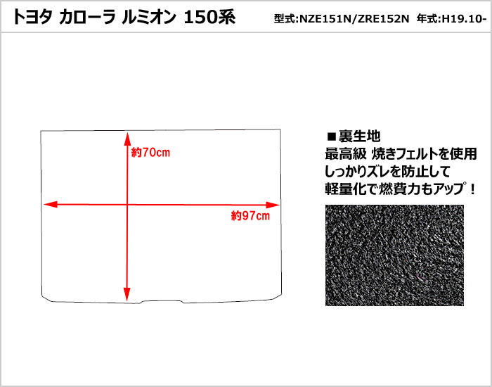 トヨタ カローラ ルミオン ラゲッジマット フロアマット 高品質で